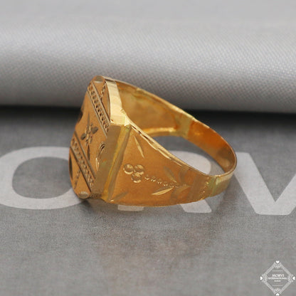 22k Yellow Gold Ring Size 10 US and All, Hand Carved Gold Ring Jewelry, Indian Gold Ring, K5091