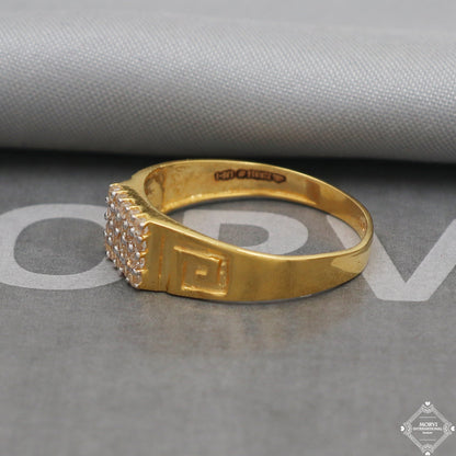 22k Gold Ring Size 11.25 US and All, White Zircon Stone Yellow Gold Ring Jewelry, Indian Gold Ring, K5097