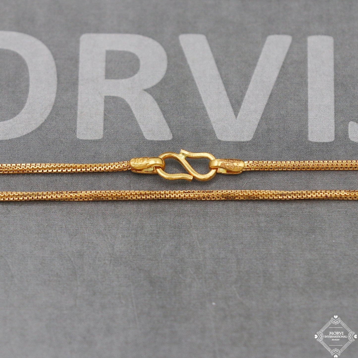 22k Gold Chain Necklace box style For men women Anniversary Wedding Gift, Handmade Gold Chain, pure gold necklace chain, K5099