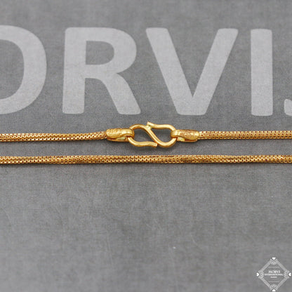 22k Gold Chain Necklace box style For men women Anniversary Wedding Gift, Handmade Gold Chain, pure gold necklace chain, K5099