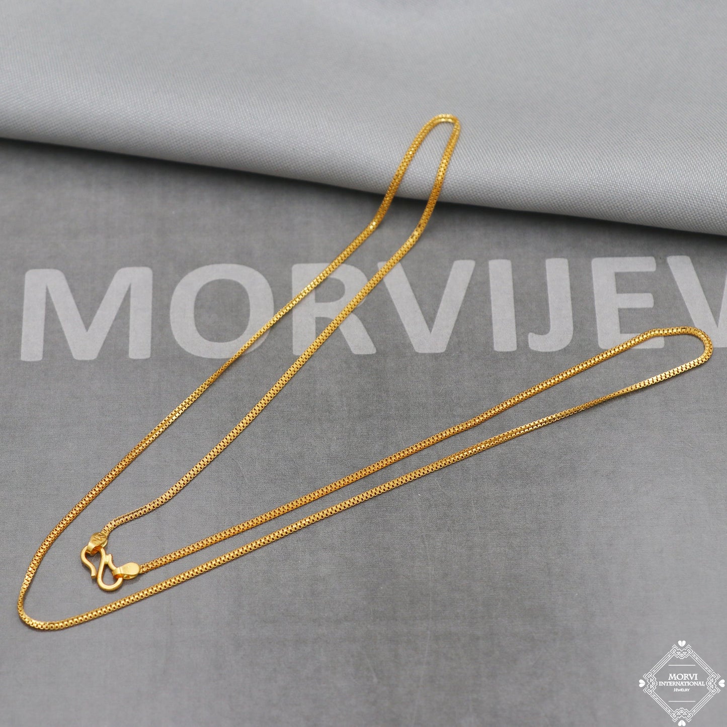 22k Gold Chain Necklace box style For men women Anniversary Wedding Gift box chain, Handmade Gold Chain, pure gold necklace chain, K5102