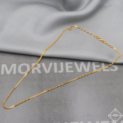 22k Gold Chain Necklace twisted For men women Anniversary Wedding Gift chain, 22kt Handmade Gold Chain, pure gold necklace chain, K5105