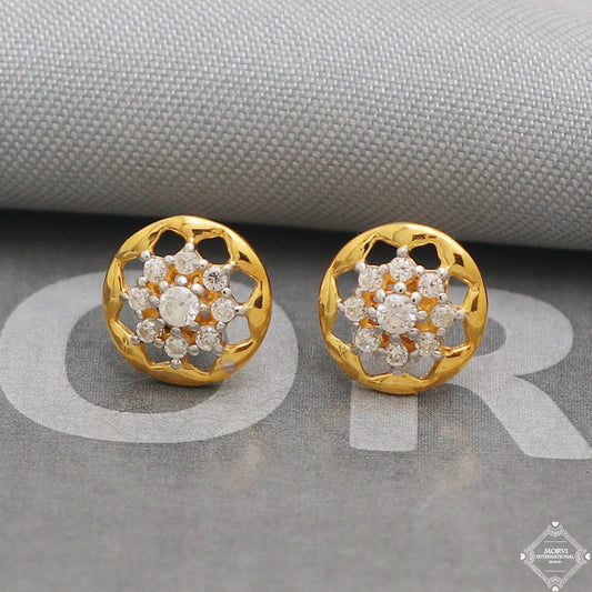 22k Yellow Gold Earrings Stud Dangle Style, Indian Handmade gold earrings for women, Wedding Party Wear Ethnic Earrings for Gift, K5202