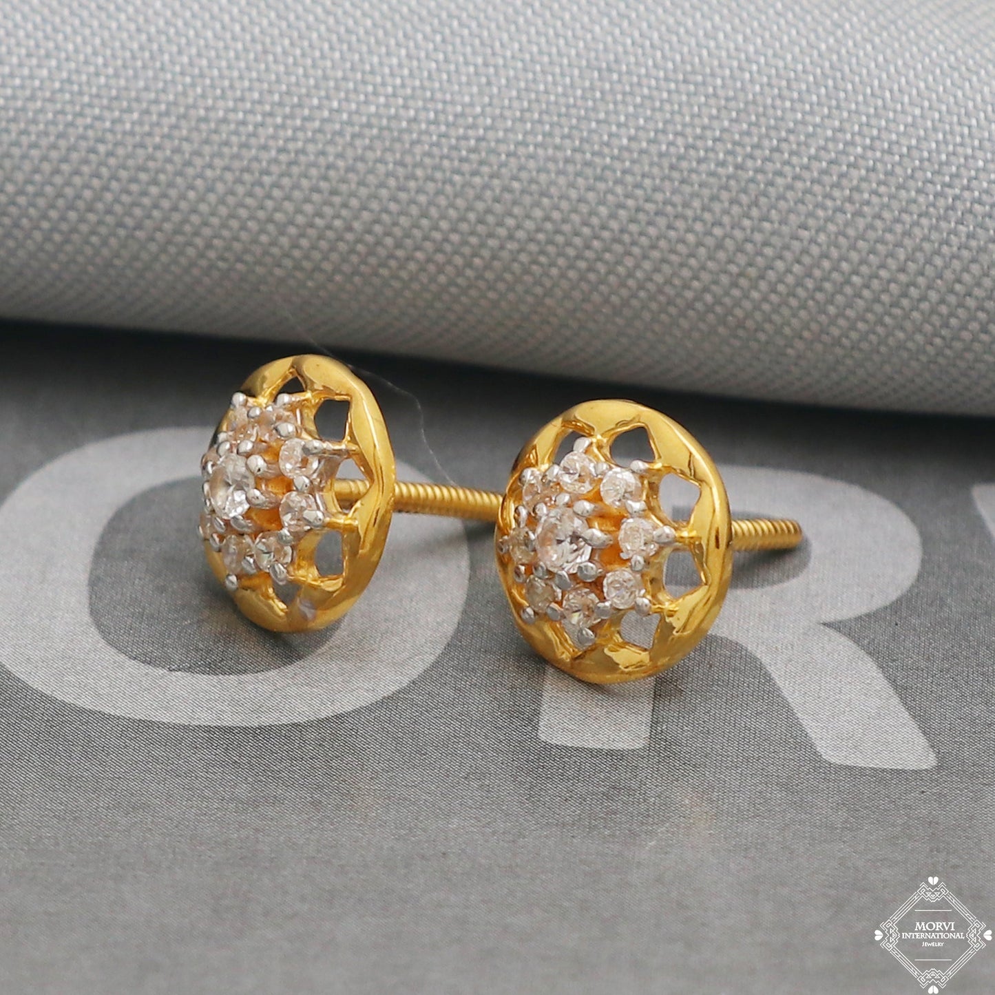 22k Yellow Gold Earrings Stud Dangle Style, Indian Handmade gold earrings for women, Wedding Party Wear Ethnic Earrings for Gift, K5202