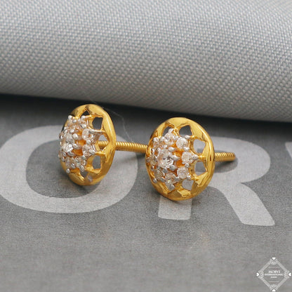 22k Yellow Gold Earrings Stud Dangle Style, Indian Handmade gold earrings for women, Wedding Party Wear Ethnic Earrings for Gift, K5202