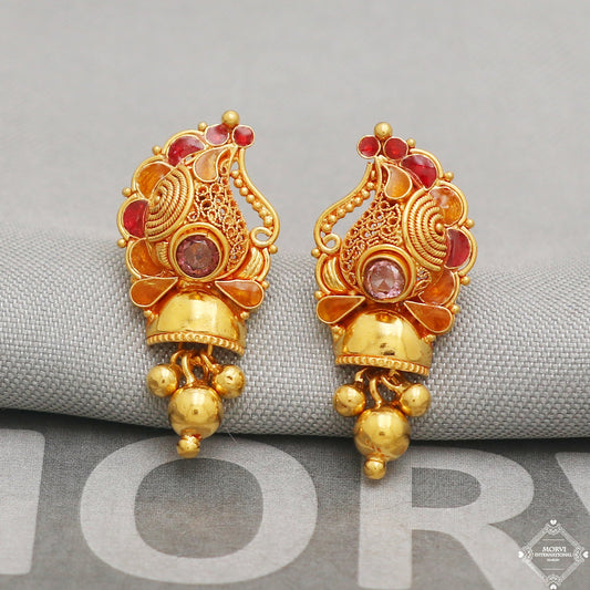 22k 22kt 22 karat Pure Gold Earring Pair, K5223