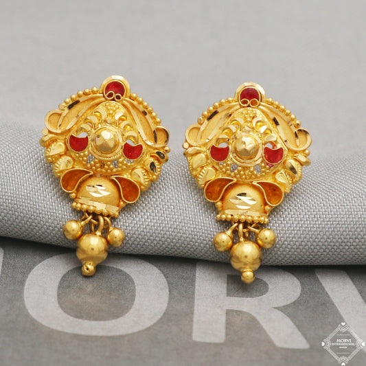 22k 22kt 22 karat Pure Gold Earring Pair, K5227