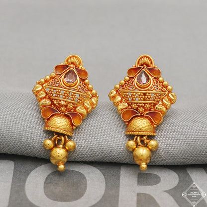 22k 22kt 22 karat Pure Gold Earring Pair, K5228