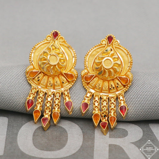 22k 22kt 22 karat Pure Gold Earring Pair, K5231