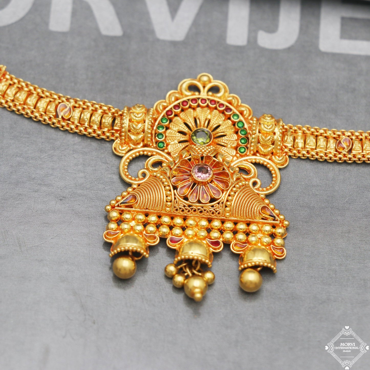 pure 22k gold necklace earrings set, K5261