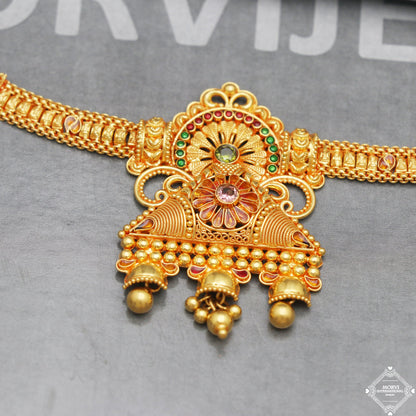 pure 22k gold necklace earrings set, K5261