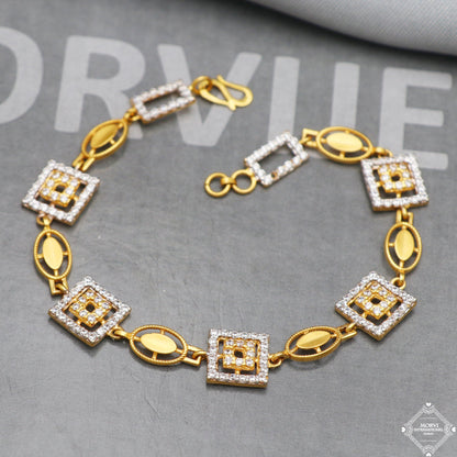 22k Yellow Gold Women Link Bracelet Jewelry, K5273