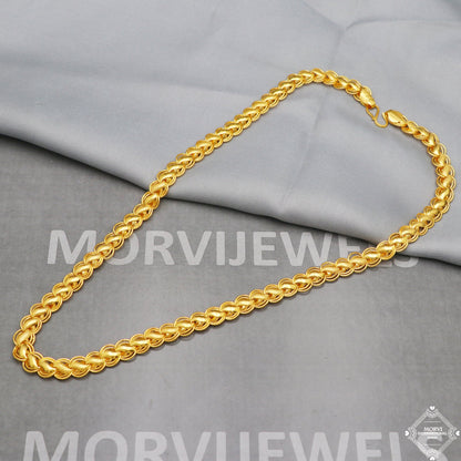 22k Yellow Gold Chain Necklace, pure handmade gold chain for men and women, designer Indian gold chain jewelry, S design chain, gift, K5276