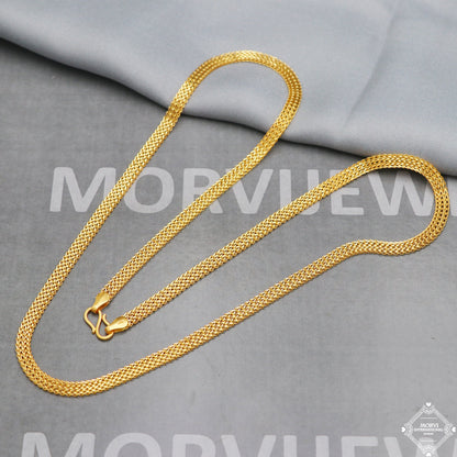22k Yellow Gold Chain Necklace 4.5mm, 24 inches, pure handmade gold chain for men and women, Indian gold chain jewelry, gift, K5278