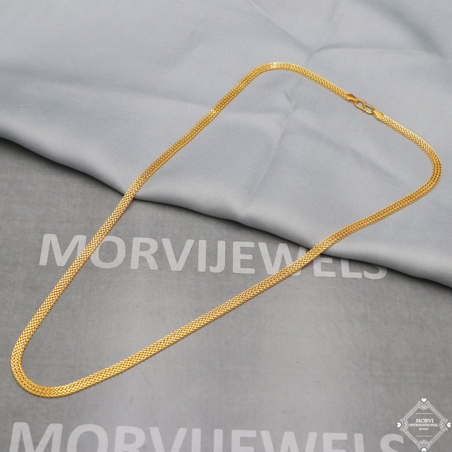 22k Yellow Gold Chain Necklace 4.5mm, 24 inches, pure handmade gold chain for men and women, Indian gold chain jewelry, gift, K5278