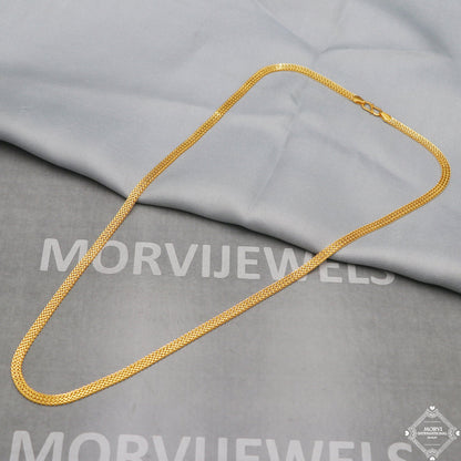 22k Yellow Gold Chain Necklace 4.5mm, 24 inches, pure handmade gold chain for men and women, Indian gold chain jewelry, gift, K5278