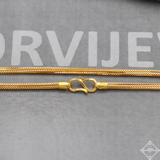 22k Yellow Gold Chain Necklace 2.5 mm, 22 inches and all, pure handmade gold chain for men and women, Indian gold chain jewelry, gift, K5280