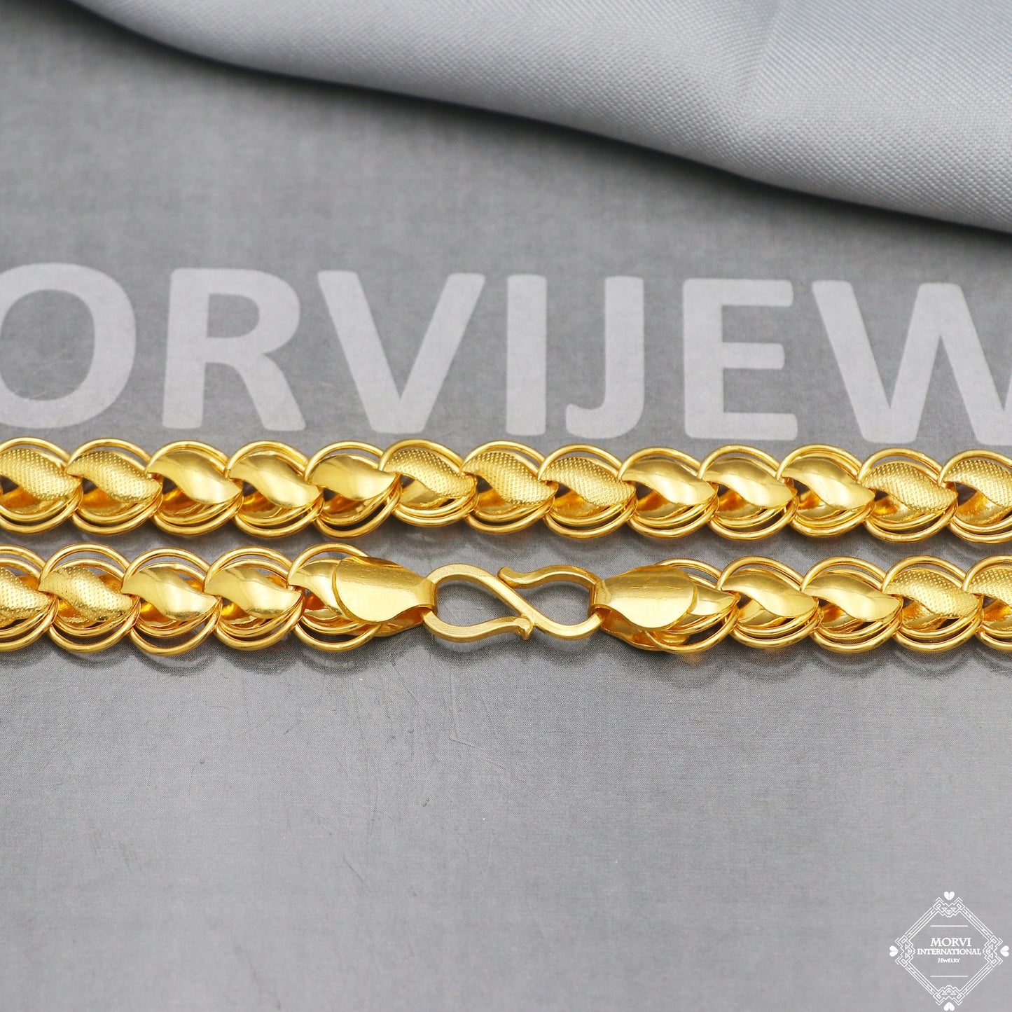 22k Yellow Gold Chain Necklace 10 mm, 24 inch all size pure handmade 22kt gold chain for men and women, Indian gold chain, K5285