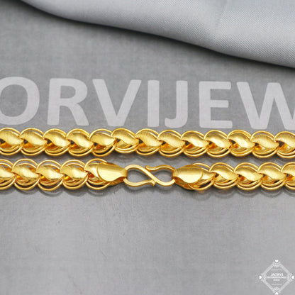 22k Yellow Gold Chain Necklace 10 mm, 24 inch all size pure handmade 22kt gold chain for men and women, Indian gold chain, K5285