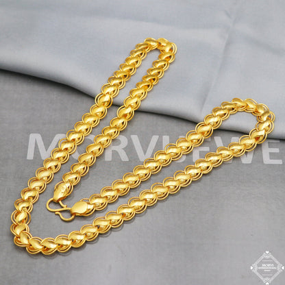 22k Yellow Gold Chain Necklace 10 mm, 24 inch all size pure handmade 22kt gold chain for men and women, Indian gold chain, K5285