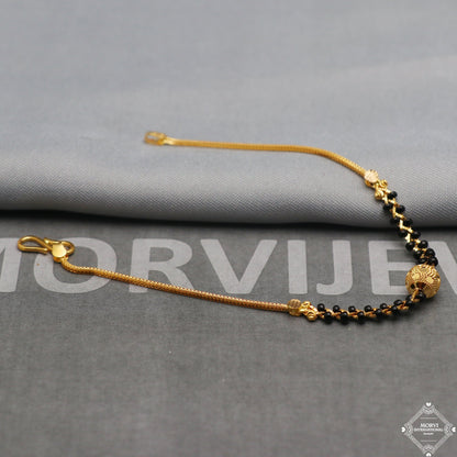 Black Gold Beads Ball 22k Gold Link Bracelet 7 inches Indian Handmade Women Jewelry, K5347