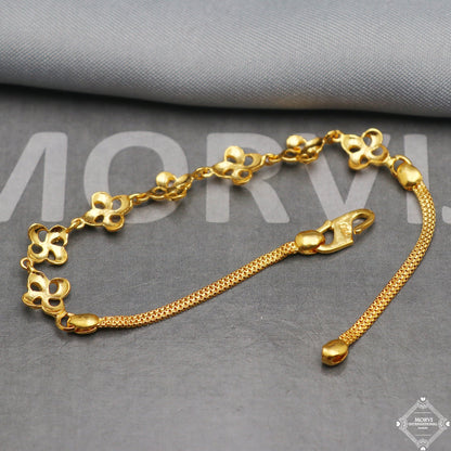 Fabulous 22k Yellow Gold Link Women Bracelet 7 inches Indian Handmade Women Jewelry, K5354