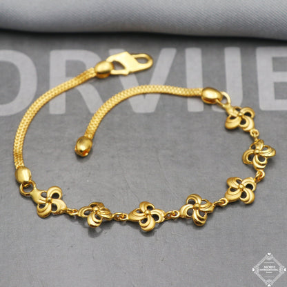 Fabulous 22k Yellow Gold Link Women Bracelet 7 inches Indian Handmade Women Jewelry, K5354