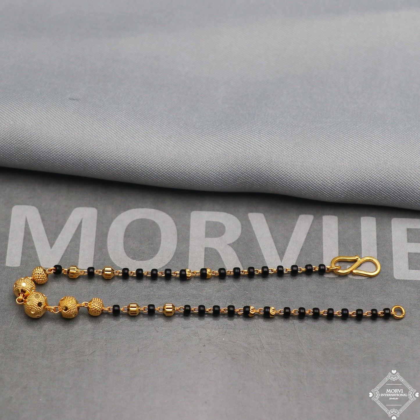 Fabulous Gold Black Beads 22k Gold Women Bracelet 7 inches Indian Handmade Women Jewelry, K5359