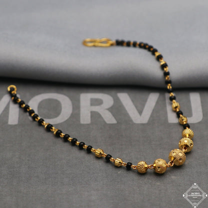 Fabulous Gold Black Beads 22k Gold Women Bracelet 7 inches Indian Handmade Women Jewelry, K5359