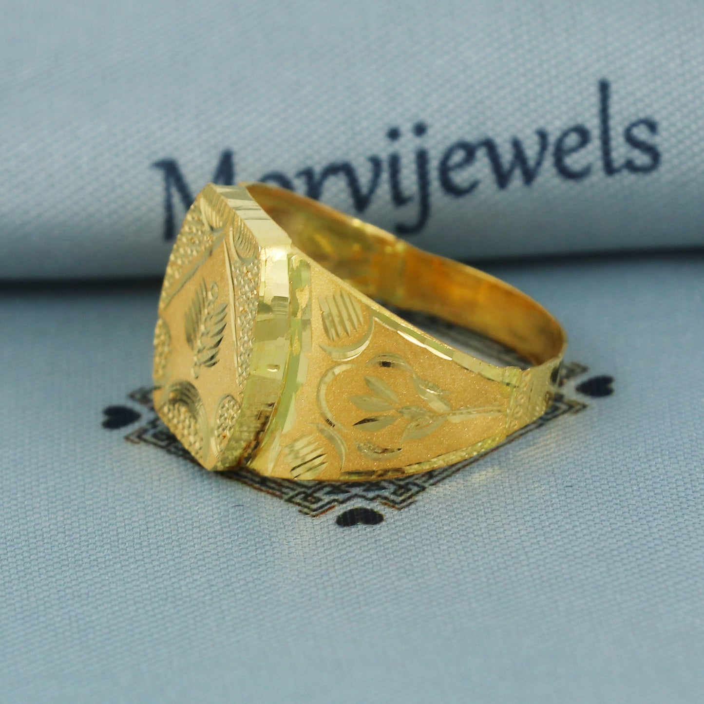 22k Gold Handmade Indian Ring | 2.67g Gold Men Women Ring | US Size 10.25 and all, Traditional Design, K5383