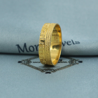 22k 22kt Engraved Band Ring Handmade Indian Jewelry For Gift, K5415
