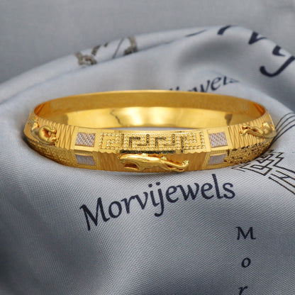 Kada 22k Yellow Gold Bangle Bracelet Indian Handmade Jewelry, K5429