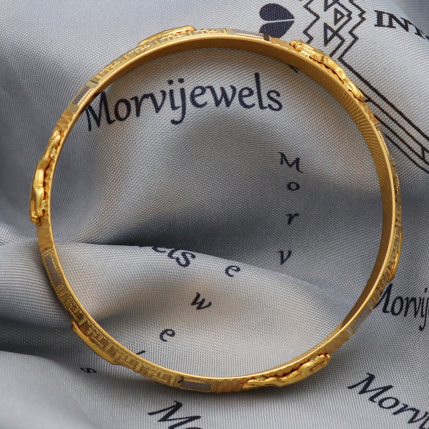 Kada 22k Yellow Gold Bangle Bracelet Indian Handmade Jewelry, K5429
