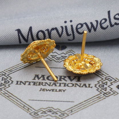 everyday wear jewelry for gift, 22k gold earrings screw back tops, K5452