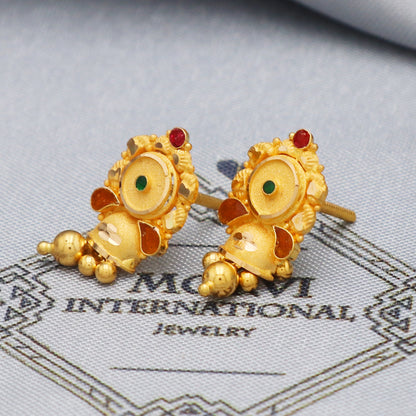 22k 22kt 22 karat Yellow Gold Earrings Dangle Stud Handmade Indian Jewelry for Gift, K5456