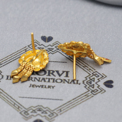 22k 22kt 22 karat Yellow Gold Earrings Dangle Stud Handmade Indian Jewelry for Gift, K5458