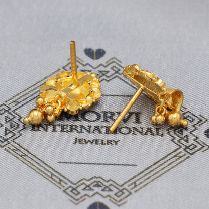 22k 22kt 22 karat Yellow Gold Earrings Dangle Stud Handmade Indian Jewelry for Gift, K5461