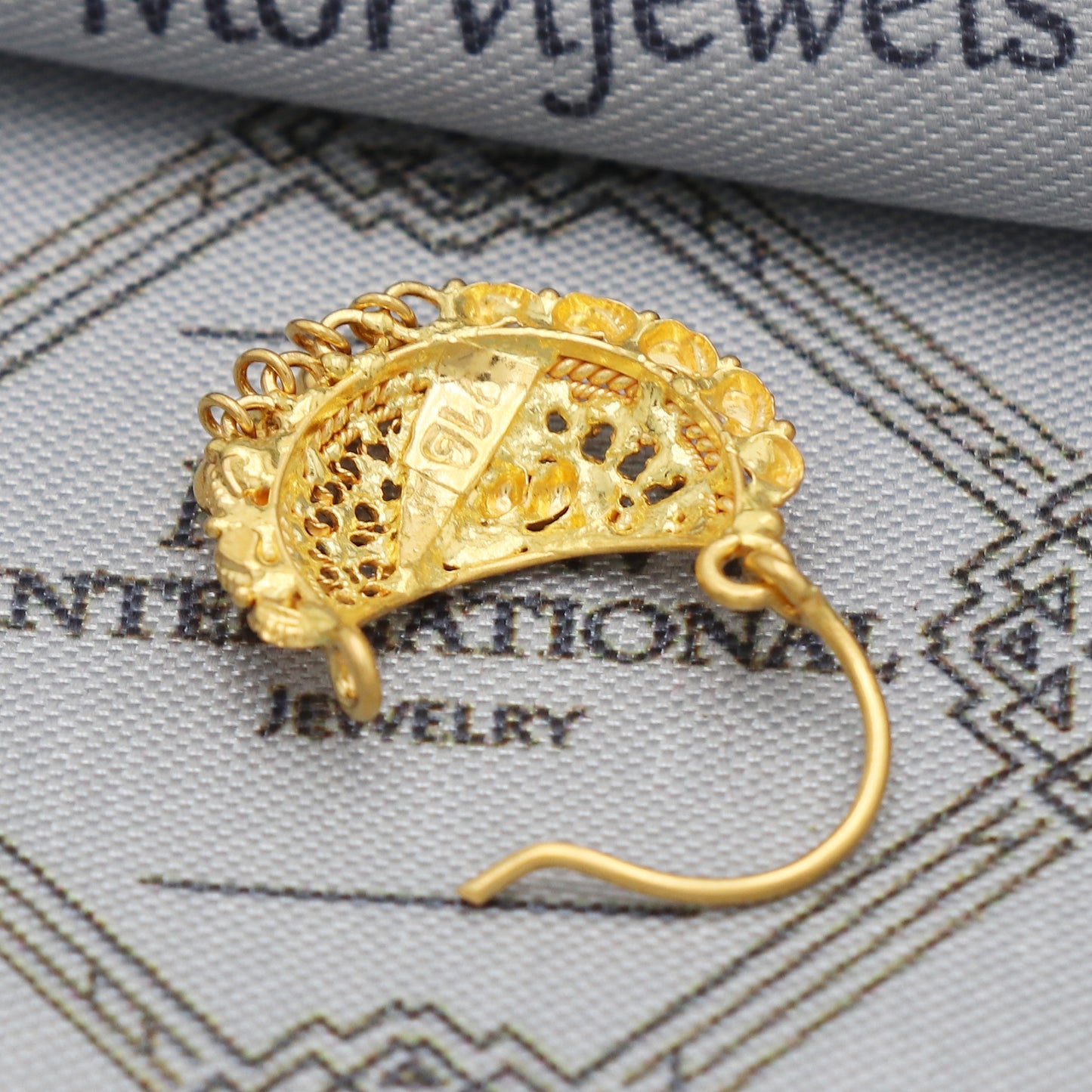 22k real solid gold, wedding nose ring, handmade 22k gold nose ring, indian style nose ring jewelry, K5492