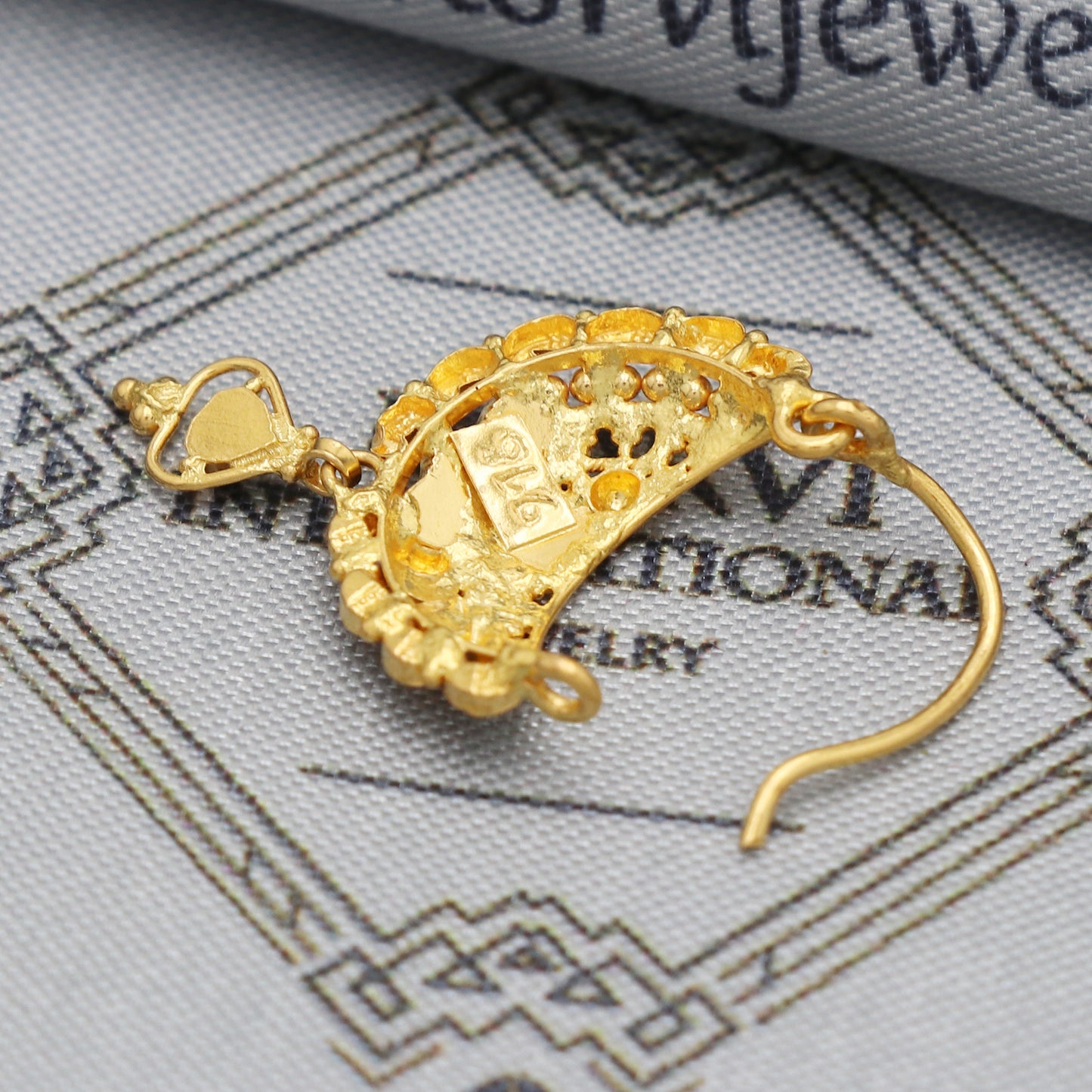 wedding party wear nose ring in 22k real solid gold, K5493