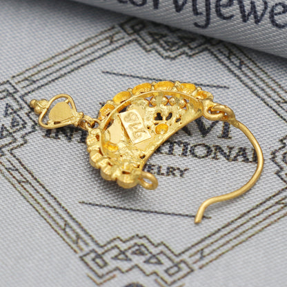 wedding party wear nose ring in 22k real solid gold, K5493