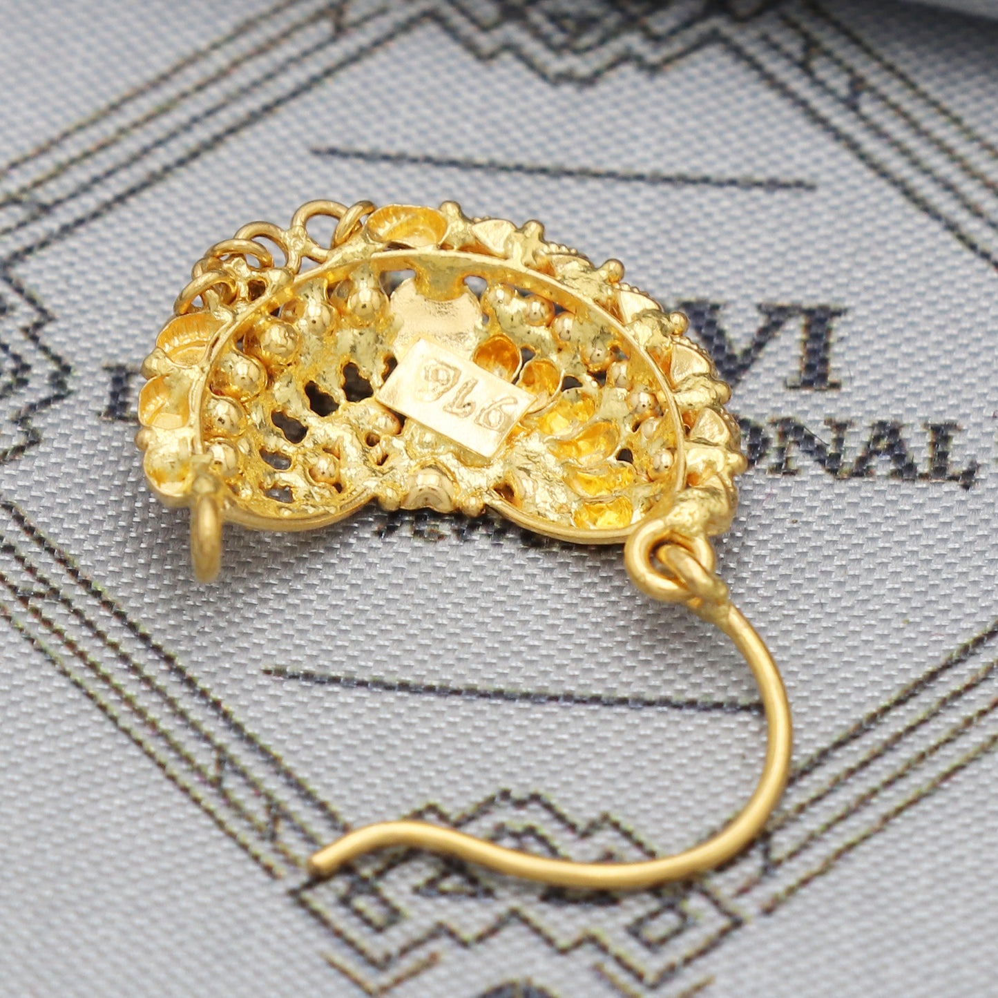 wedding party wear nose ring in 22k real solid gold, K5495