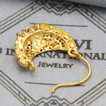 wedding party wear nose ring in 22k real solid gold, K5496