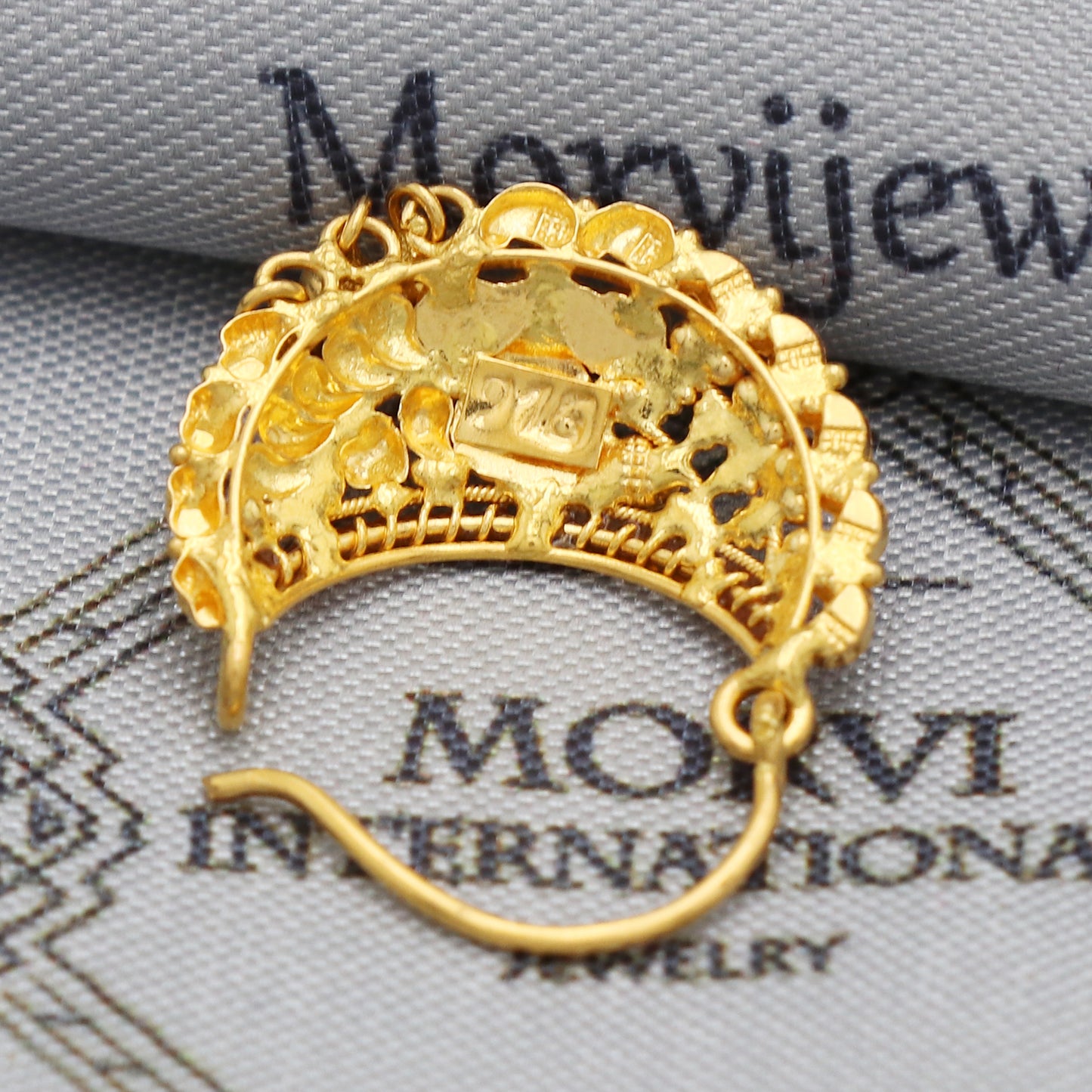 wedding party wear nose ring in 22k real solid gold, K5497