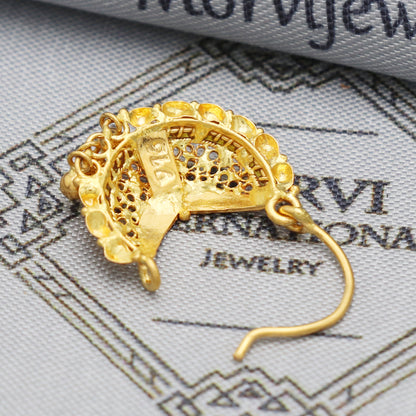 22k Yellow Gold Nose Ring Pin Indian Nath Handmade Jewelry For Gift, K5502