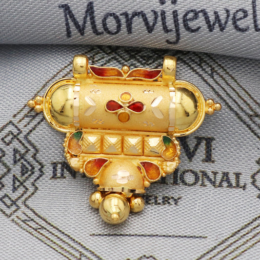 Indian Pendant Handmade 22k Yellow Gold Chain Necklace Jewelry, Pure gold necklace indian gold necklace, gift for wife, K5507