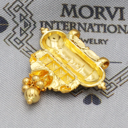 Indian Pendant Handmade 22k Yellow Gold Chain Necklace Jewelry, Pure gold necklace indian gold necklace, gift for wife, K5507