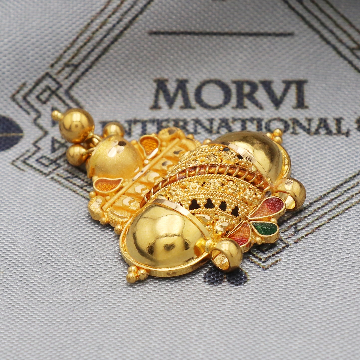Solid 22k Yellow Gold Handmade Jewelry, Pure gold locket indian, gift for wife, K5509