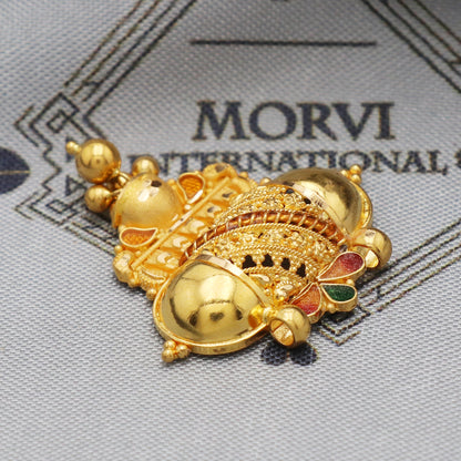 Solid 22k Yellow Gold Handmade Jewelry, Pure gold locket indian, gift for wife, K5509