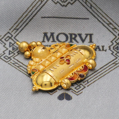 Solid 22k Yellow Gold Handmade Jewelry, Pure gold locket indian, gift for wife, K5511