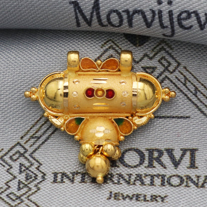 Solid 22k Yellow Gold Handmade Jewelry, Pure gold locket indian, gift for wife, K5512